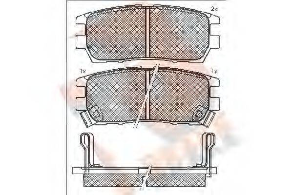 R BRAKE RB0980 Комплект гальмівних колодок, дискове гальмо