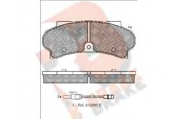 R BRAKE RB1028 Комплект гальмівних колодок, дискове гальмо