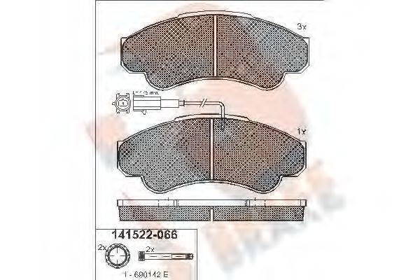 R BRAKE RB1522 Комплект гальмівних колодок, дискове гальмо