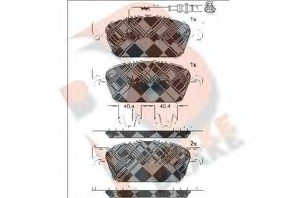 R BRAKE RB1953 Комплект гальмівних колодок, дискове гальмо