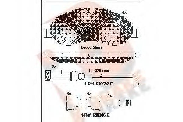 R BRAKE RB2217 Комплект гальмівних колодок, дискове гальмо