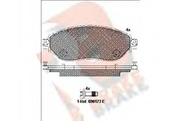 R BRAKE RB2219 Комплект гальмівних колодок, дискове гальмо