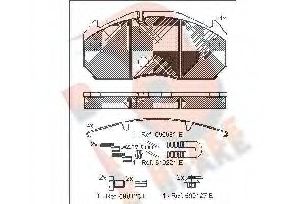 R BRAKE RB1040113 Комплект гальмівних колодок, дискове гальмо