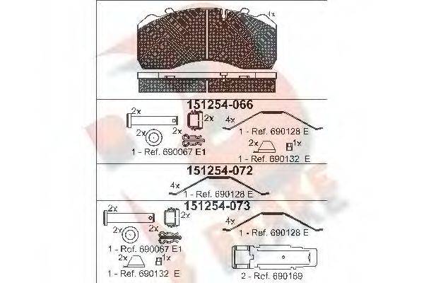 R BRAKE RB1254073 Комплект гальмівних колодок, дискове гальмо