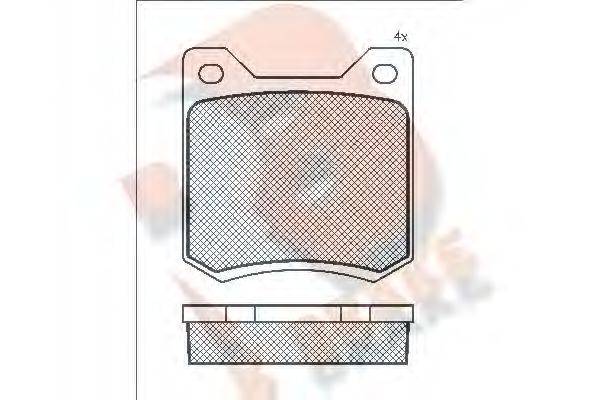 R BRAKE RB0122 Комплект гальмівних колодок, дискове гальмо