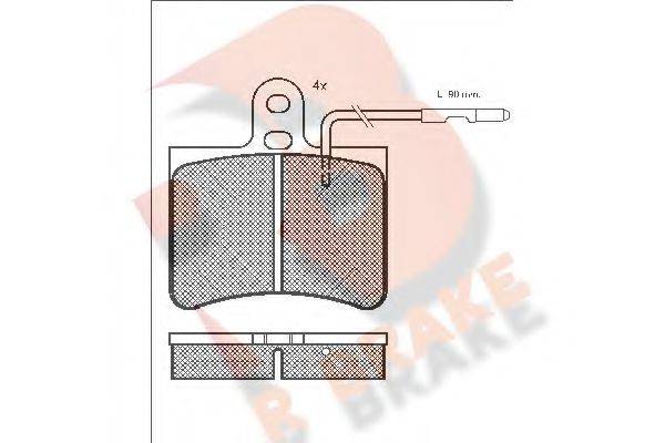 R BRAKE RB0136 Комплект гальмівних колодок, дискове гальмо