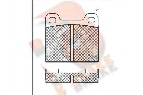 R BRAKE RB0162 Комплект гальмівних колодок, дискове гальмо