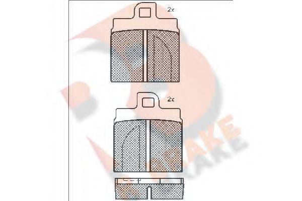 R BRAKE RB0201 Комплект гальмівних колодок, дискове гальмо