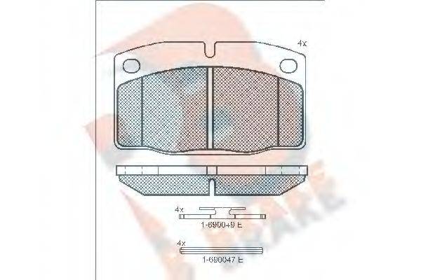 R BRAKE RB0454072 Комплект гальмівних колодок, дискове гальмо