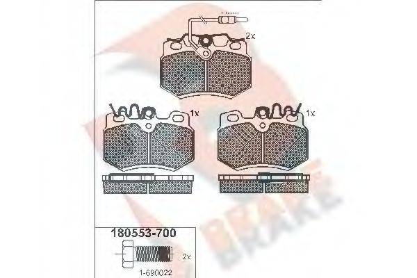 R BRAKE RB0553700 Комплект гальмівних колодок, дискове гальмо