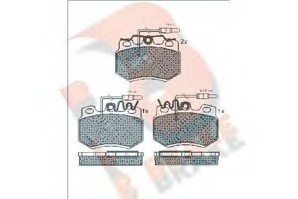 R BRAKE RB0555 Комплект гальмівних колодок, дискове гальмо