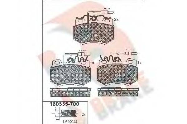 R BRAKE RB0555700 Комплект гальмівних колодок, дискове гальмо