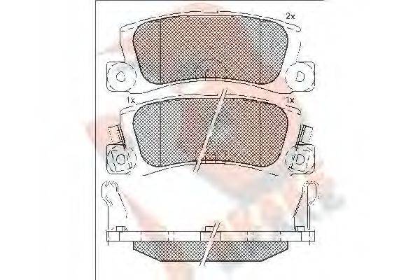 R BRAKE RB0612071 Комплект гальмівних колодок, дискове гальмо