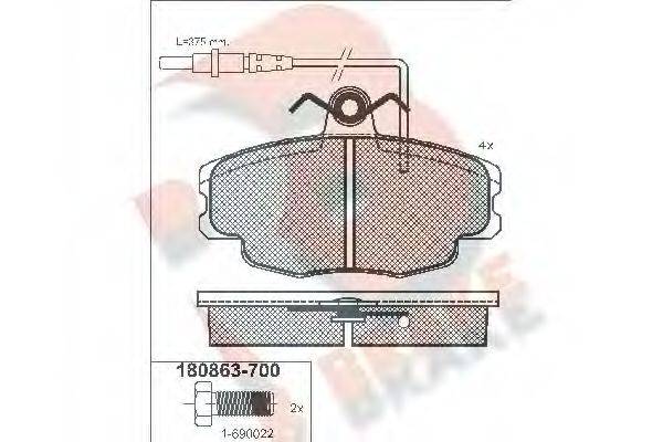 R BRAKE RB0863700 Комплект гальмівних колодок, дискове гальмо