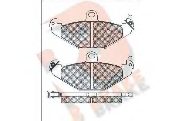 R BRAKE RB0874 Комплект гальмівних колодок, дискове гальмо