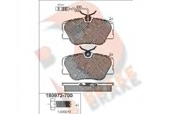 R BRAKE RB0972700 Комплект гальмівних колодок, дискове гальмо