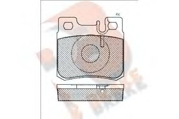 R BRAKE RB0978 Комплект гальмівних колодок, дискове гальмо