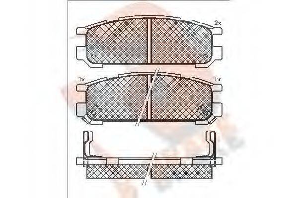 R BRAKE RB1000 Комплект гальмівних колодок, дискове гальмо