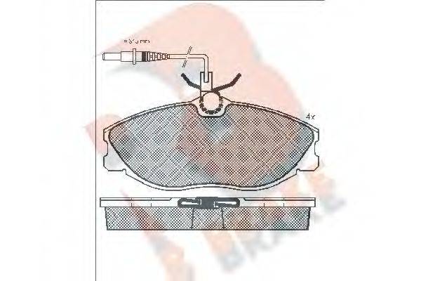 R BRAKE RB1108 Комплект гальмівних колодок, дискове гальмо