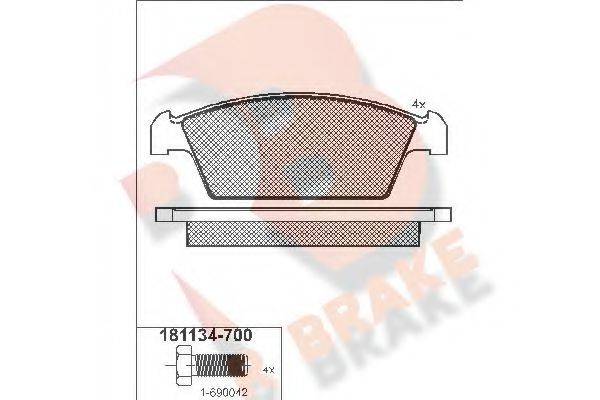 R BRAKE RB1134700 Комплект гальмівних колодок, дискове гальмо