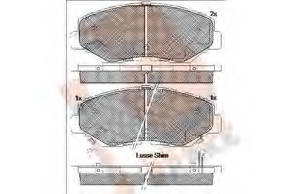 R BRAKE RB1558 Комплект гальмівних колодок, дискове гальмо