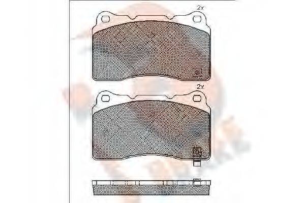 R BRAKE RB1585 Комплект гальмівних колодок, дискове гальмо