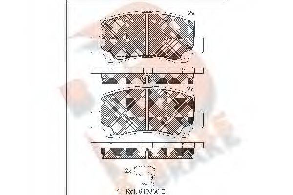 R BRAKE RB1589 Комплект гальмівних колодок, дискове гальмо