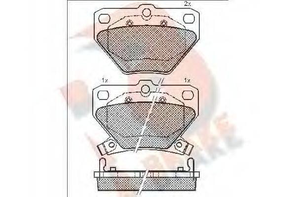 R BRAKE RB1607 Комплект гальмівних колодок, дискове гальмо