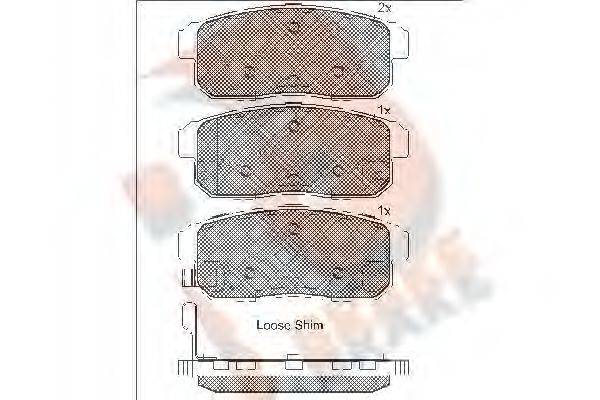 R BRAKE RB1668 Комплект гальмівних колодок, дискове гальмо