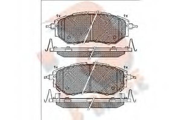 R BRAKE RB1697 Комплект гальмівних колодок, дискове гальмо