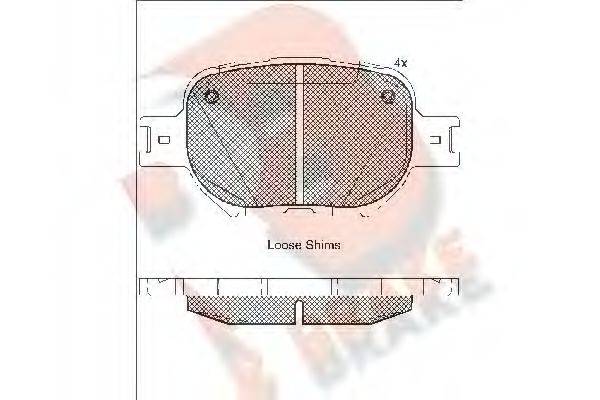 R BRAKE RB1704 Комплект гальмівних колодок, дискове гальмо