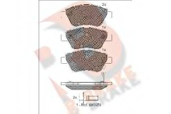 R BRAKE RB1810 Комплект гальмівних колодок, дискове гальмо