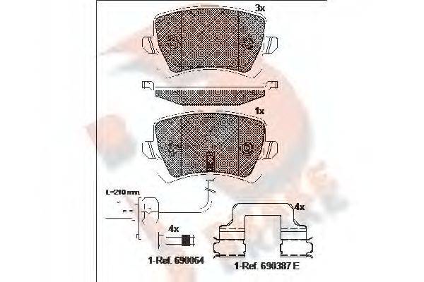 R BRAKE RB1857203 Комплект гальмівних колодок, дискове гальмо