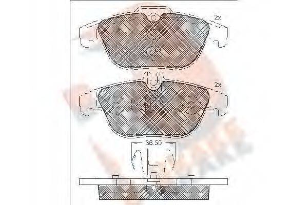 R BRAKE RB1863 Комплект гальмівних колодок, дискове гальмо