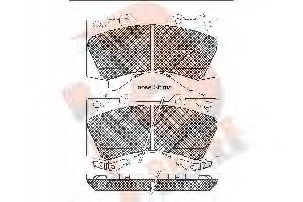 R BRAKE RB1874 Комплект гальмівних колодок, дискове гальмо