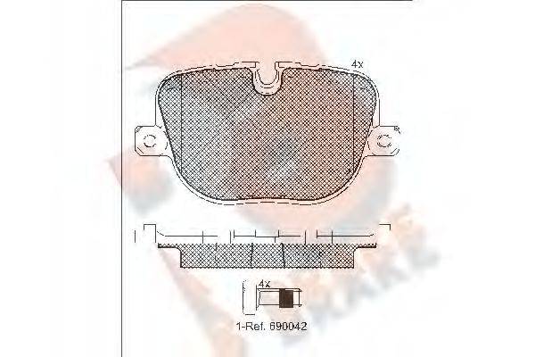 R BRAKE RB1952 Комплект гальмівних колодок, дискове гальмо