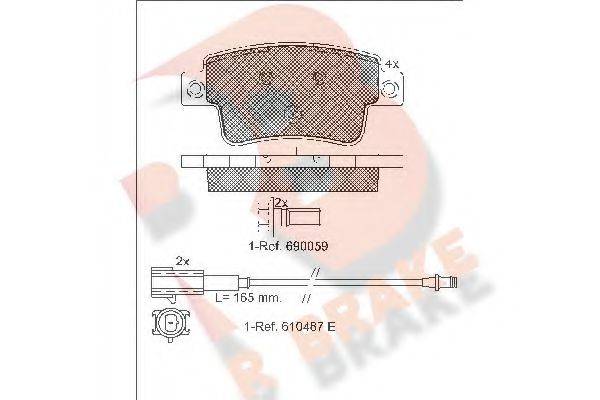 R BRAKE RB1968 Комплект гальмівних колодок, дискове гальмо