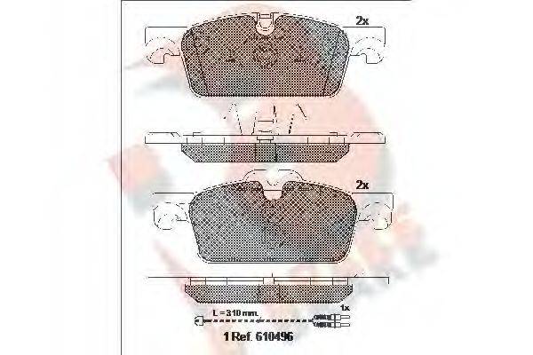 R BRAKE RB2021 Комплект гальмівних колодок, дискове гальмо