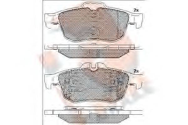 R BRAKE RB2025 Комплект гальмівних колодок, дискове гальмо