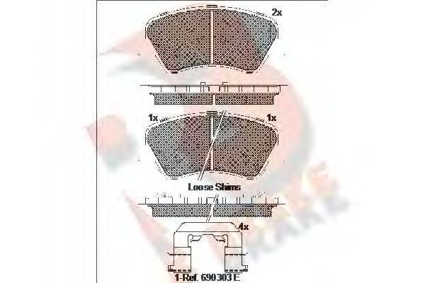 R BRAKE RB2029 Комплект гальмівних колодок, дискове гальмо