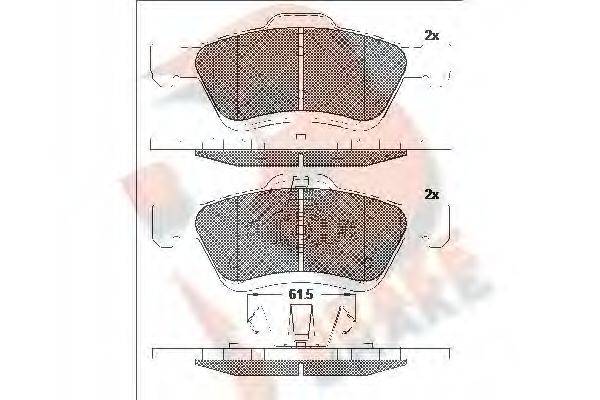 R BRAKE RB2030 Комплект гальмівних колодок, дискове гальмо