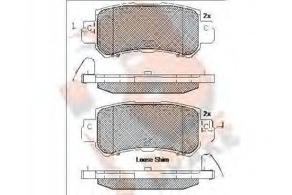 R BRAKE RB2056 Комплект гальмівних колодок, дискове гальмо