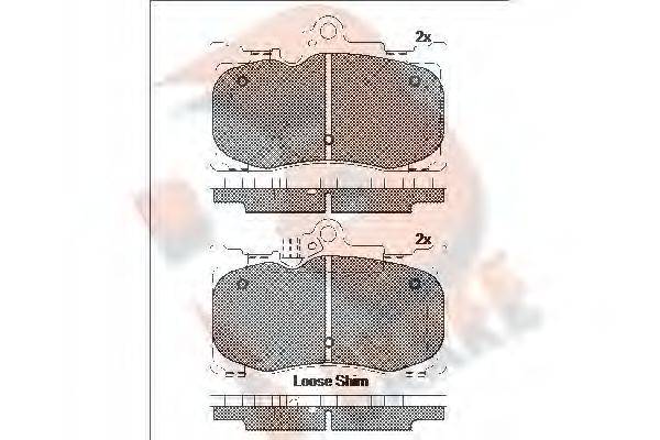 R BRAKE RB2059 Комплект гальмівних колодок, дискове гальмо