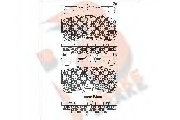 R BRAKE RB2060 Комплект гальмівних колодок, дискове гальмо