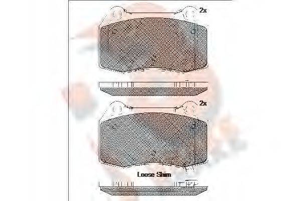 R BRAKE RB2096 Комплект гальмівних колодок, дискове гальмо