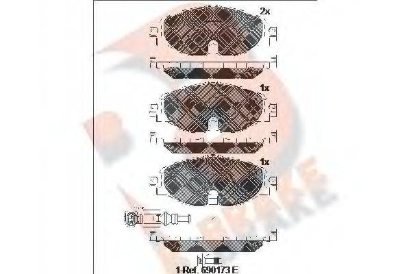 R BRAKE RB2111 Комплект гальмівних колодок, дискове гальмо