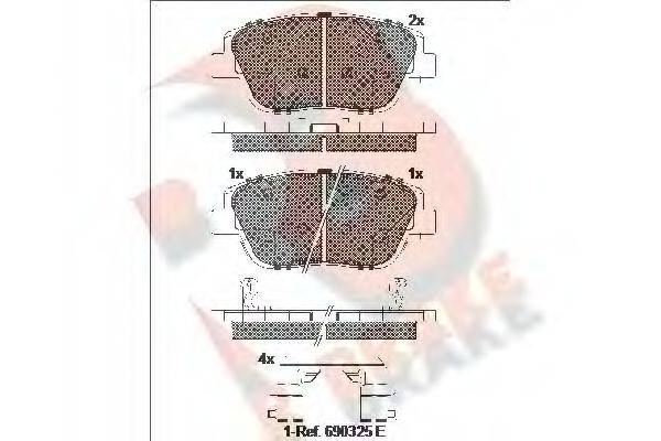 R BRAKE RB2136 Комплект гальмівних колодок, дискове гальмо