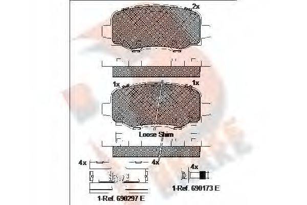 R BRAKE RB2176203 Комплект гальмівних колодок, дискове гальмо