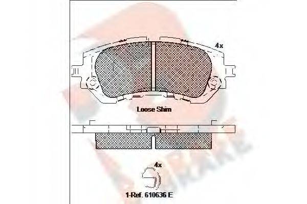 R BRAKE RB2180 Комплект гальмівних колодок, дискове гальмо