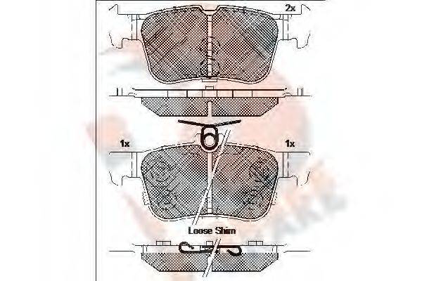 R BRAKE RB2198203 Комплект гальмівних колодок, дискове гальмо